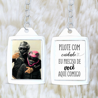 Chaveiro Personalizado Frente e Verso Pilote com Cuidado Presente Casal