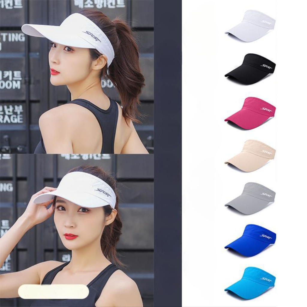Viseira Esportiva com Proteção Solar UV Aba Larga e Ajuste de Tamanho