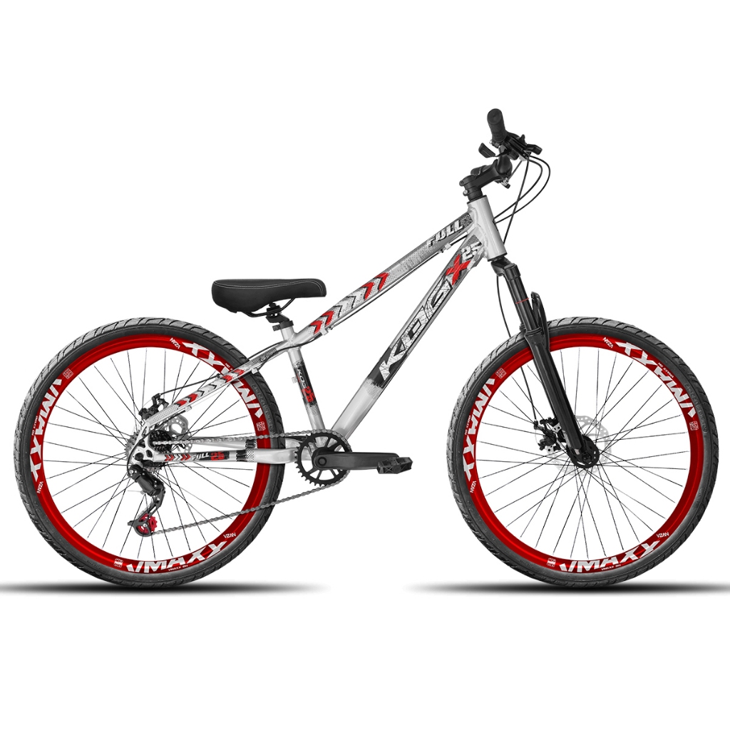 Bike do Grau aro 26 KOG Freeride 1x7 Marchas Vzan Vmaxx LT / DH 26 Freio a Disco Tipo Viking e Gios