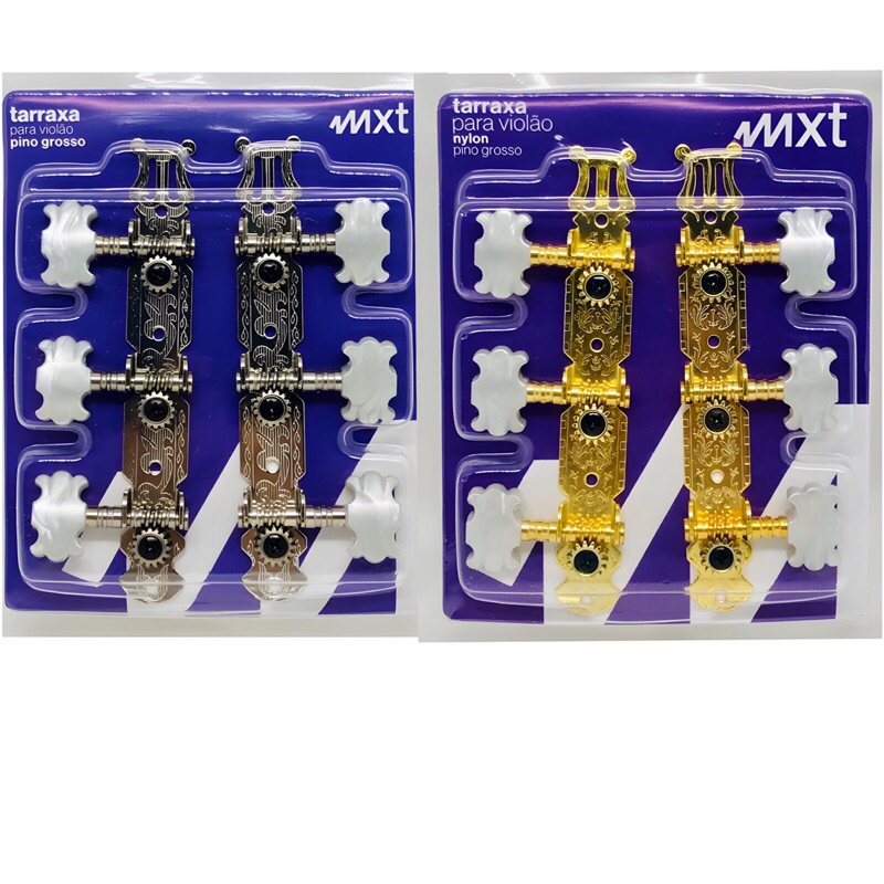 Imagem Tarraxa P/ Violao Nylon Pino Grosso Cromada / Dourada