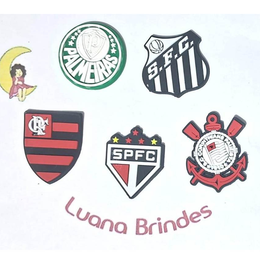 Aplique Times 3,5cm Emborrachado Pacote Com 7 Unidades