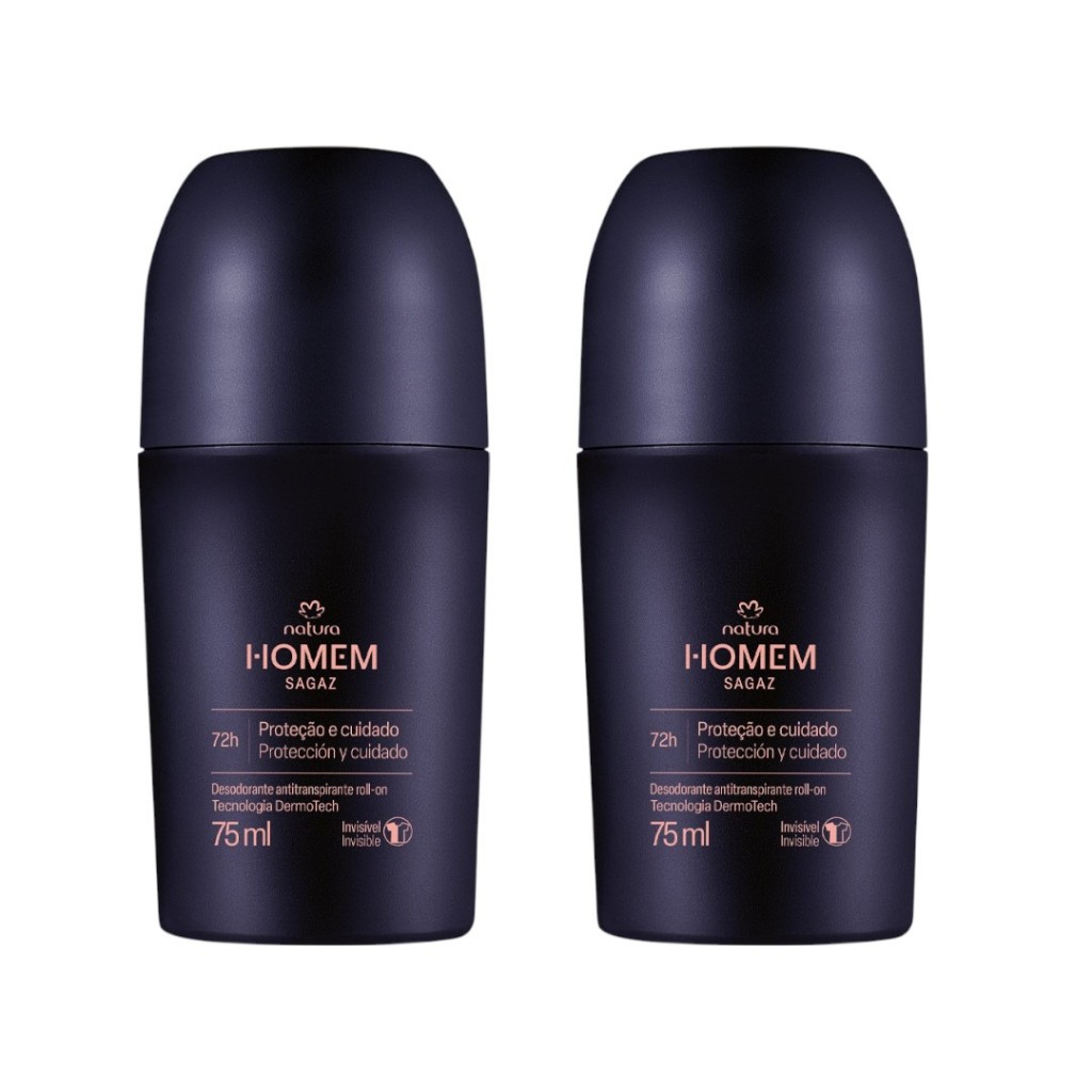 Kit 2 Desodorantes Roll On Natura Homem Sagaz 75ml