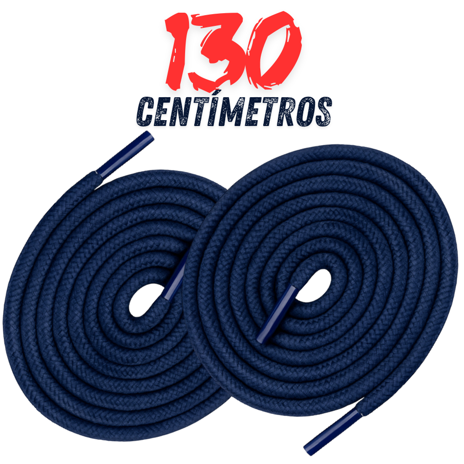 Cadarço Redondo Azul Escuro Marinho R25 Roliço 130cm para Casaco Blusa Calça Shorts Tênis Sapato PAR