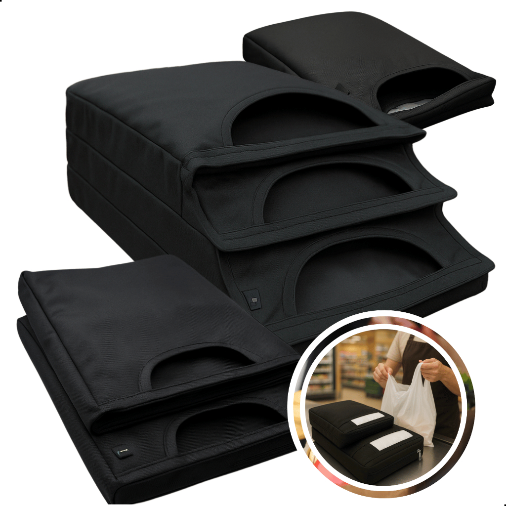 Porta Sacolas 3 2 1 Compartimentos Bolsa Supermercado Feira Sacolinha Loja Caixa Hortifruti MCSB