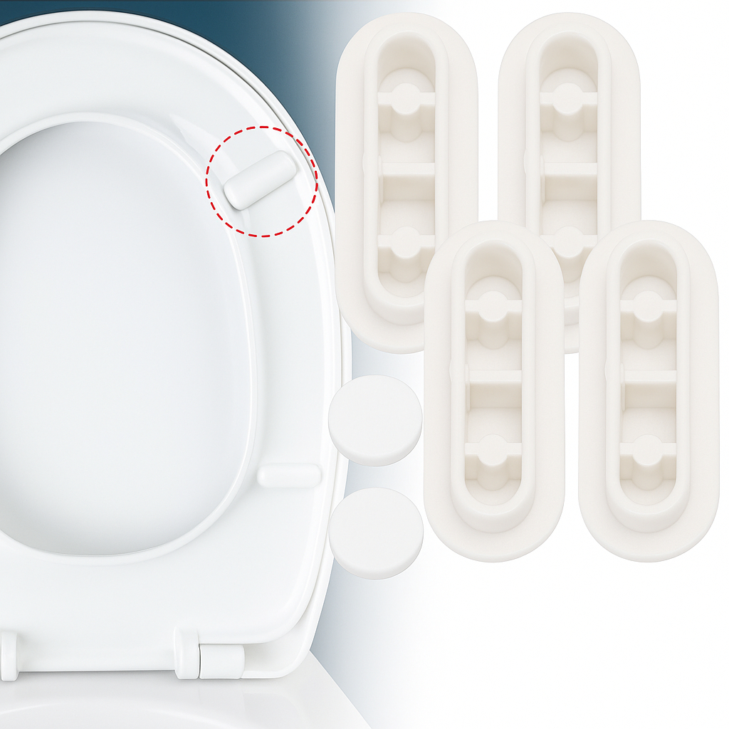 Kit 6 Amortecedores Tampa Vaso Sanitário EVA Universal Branco Redutor De Impacto Para Assentos Silenciosos