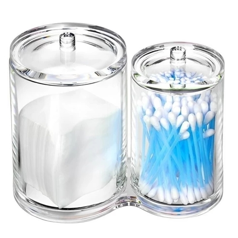 Porta Algodão Acrílico Organizador Cotonete Disco Cosméticos Maquiagem Banheiro (HS55713)
