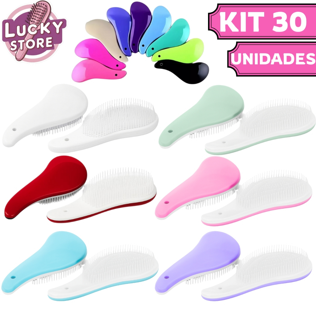 Kit 30 Escovas Mágicas White - Cerdas Brancas - Anti Frizz em Oferta na Shopee