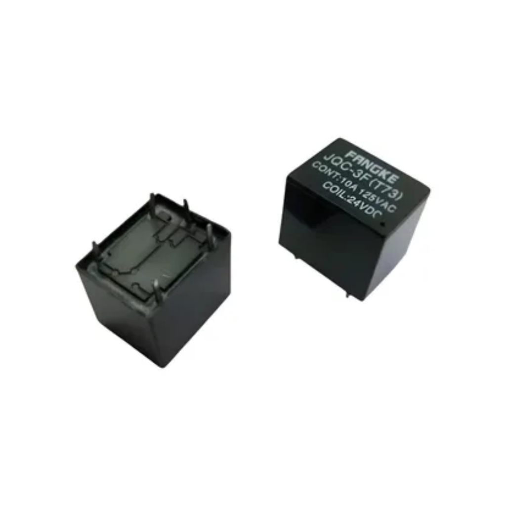 relé t73 24v 10a 5 terminais 125v bobina dc mini rele p/ automação