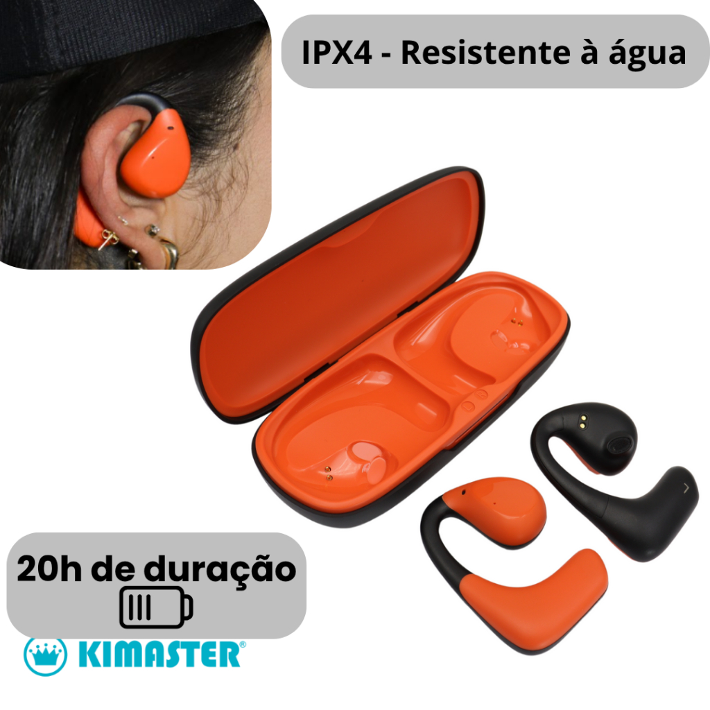 Fone Ouvido Sem Fio Bluetooth Condução Óssea Earphone Ipx4 Ciclista Corrida TWS500 Kimaster em Oferta na Shopee
