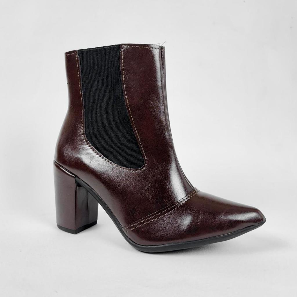 Bota Feminina Cano Curto Salto Bloco bico fino – ZAYA