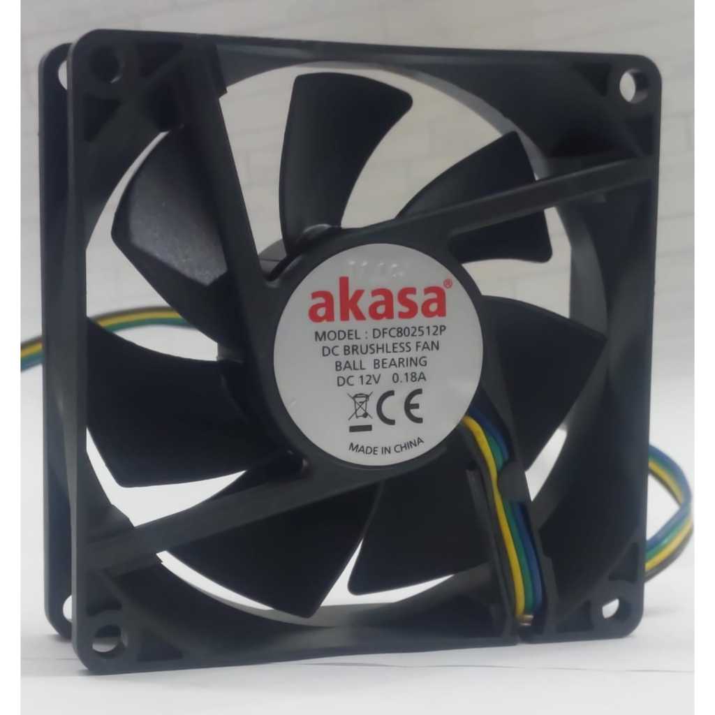 Cooler Ventilador Akasa 12v 0,18a 80x80x25mm 4 Fios PWM Modelo DFC802512p com conector