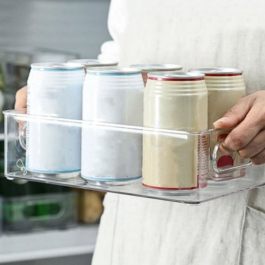 Organizador Multiuso Porta Latas e Alimentos para Geladeira Armário Acrílico