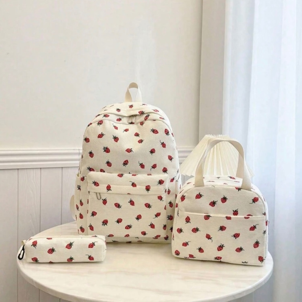 Kit 3 Mochila Feminina Para Escolar Viajar Estilo Casual Kpop Modelo Novo Jovem Multiuso Com Grande Capacidade