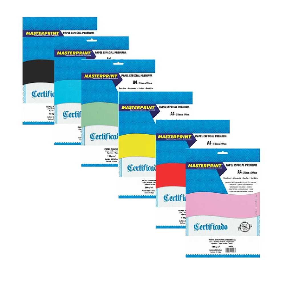 Mix 6 Cores Color Plus Offset Masterprint Mix 50 Folhas em Oferta na Shopee