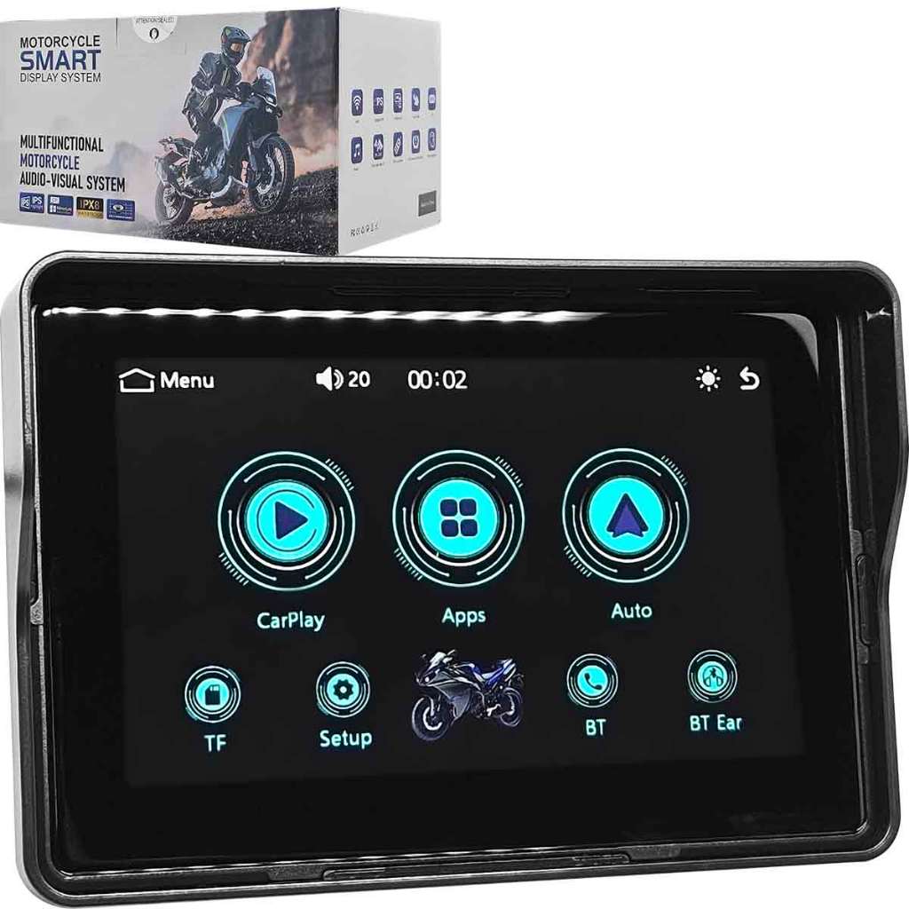 Central Multimídia Motocicleta Universal Android Auto Carplay Bluetooth USB SD First Option 528 em Oferta na Shopee