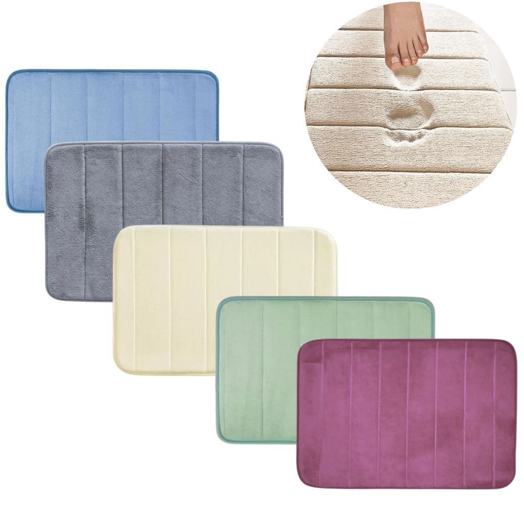 Kit 2 Tapetes De Banheiro Antiderrapante Super Macios Soft Luxo Premium 60cmx40cm em Oferta na Shopee