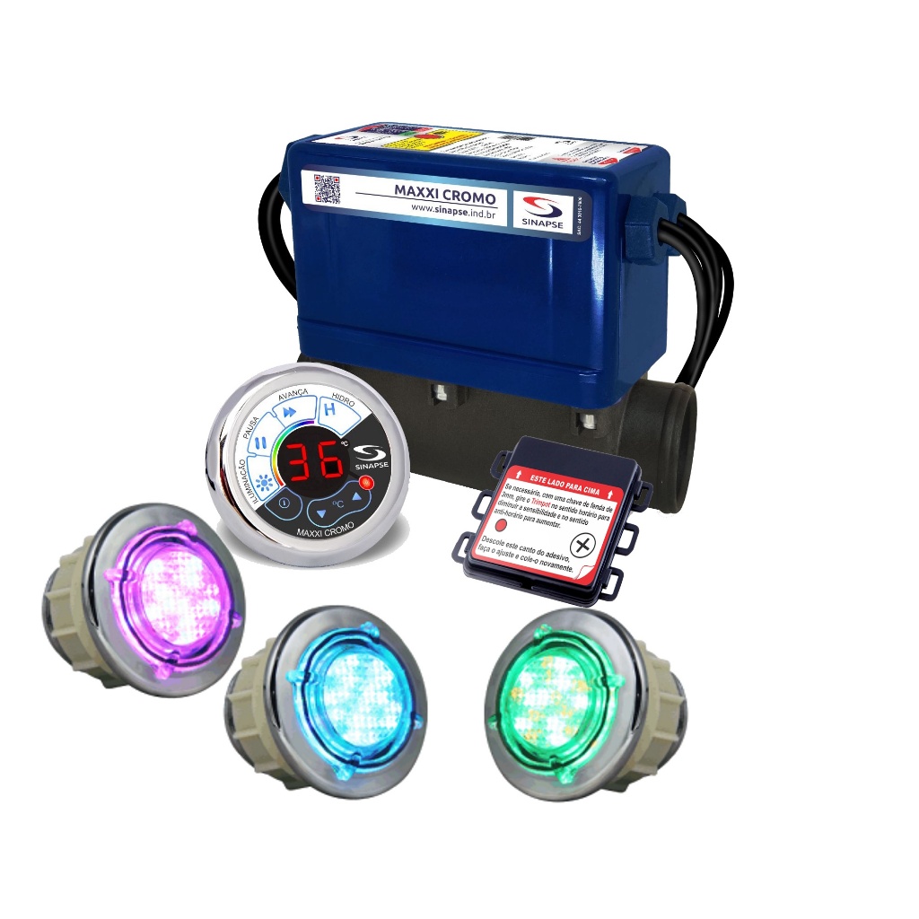 Aquecedor  Banheira Ofuro New Max Cromo 5000w 8000w + 3 Spot