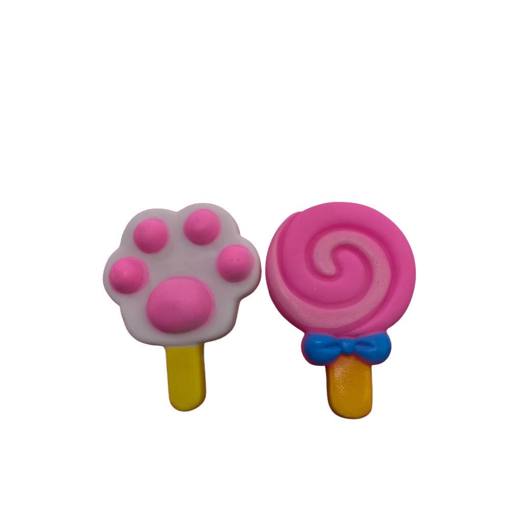 Brinquedo CapriPet Mordedor Forma de Doce Picolé Patinha para Cães Borracha Macia e Divertida Com Apito