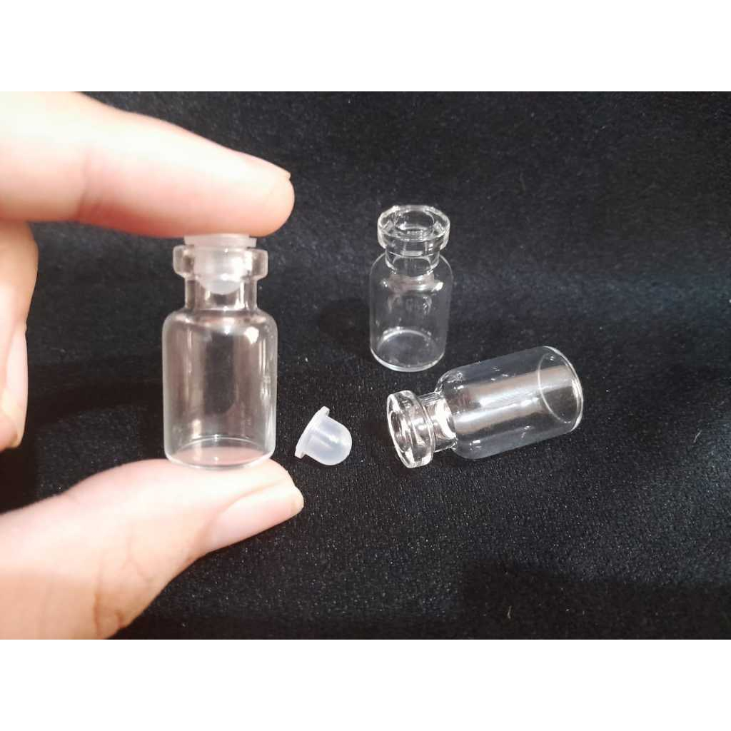 Mini Frasco vidro 2,5ml penicilina vidro com tampa batoque - pacotinho com 12pçs.
