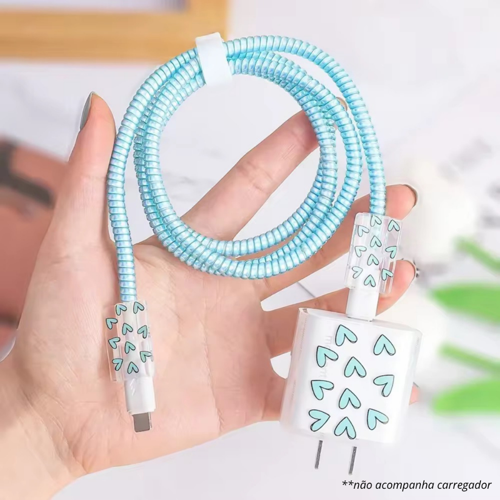 Capa Decorativa para Carregador Modelo Premium Luxo Protetor Para Fonte Compatível iPhone em Oferta na Shopee