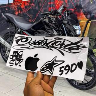 Cartela de adesivos personalizados osascorte 59d para moto/bike em Oferta na Shopee