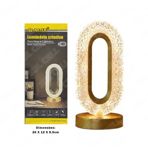 Luminária de Mesa  Touch Leitura  Lâmpada de Quarto de luxo Nórdico Cristal Acrílico Led de 3 Cores em Oferta na Shopee