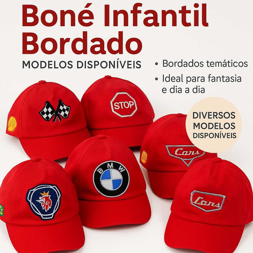 Boné Infantil| Modelos Exclusivos Corrida & Carros