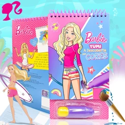 Agua Book / Aquabook Com Pincel Para Colorir Com Agua Livro Infantil Barbie Meninas Rosa