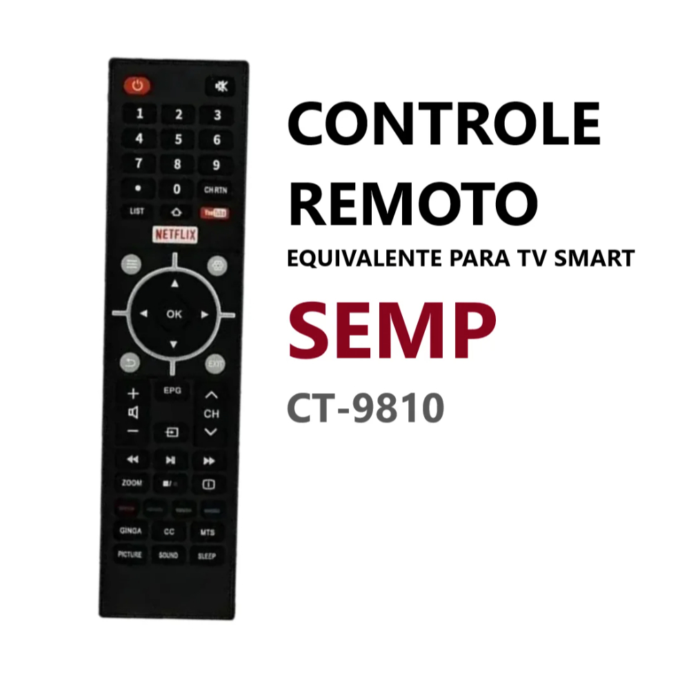 Controle Remoto Semp Toshiba Smart Netflix Youtube Ct6810 Fbg9043 em Oferta na Shopee
