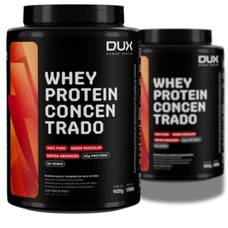 Kit 2x Whey Protein Concentrado Pote 900 Dux Human Health em Oferta na Shopee