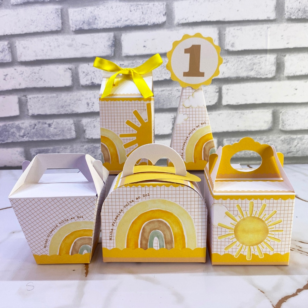 PEGUE E MONTE Festa Primeira volta ao Sol Personalizado | Caixinhas | Lembrancinha | Mimos | Aniversário Infantil