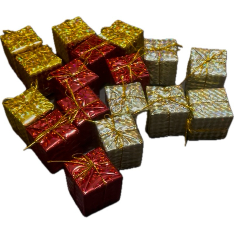 Kit 30 Enfeites De Presente Pendente 4cm Decoração Natalino
