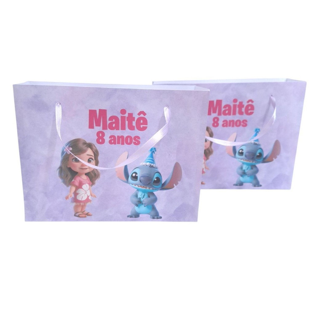 Sacolinha Personalizada Stitch 20x15 Festa Lembrancinhas Aniversário Sacolinha Surpresa
