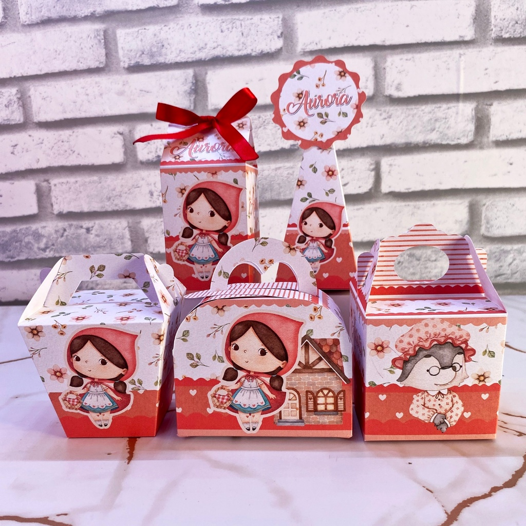 Kit Festa Chapeuzinho Vermelho PEGUE E MONTE Personalizado | Caixinhas | Lembrancinha | Mimos | Aniversário Infantil