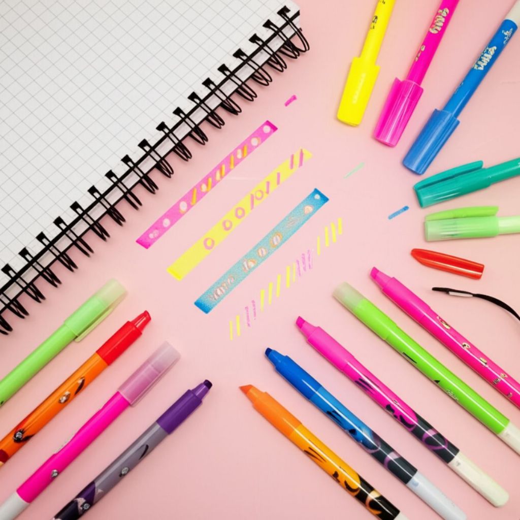 Conjunto de Marca Texto Apagável com 6 Cores Vibrantes Neon Escolar Marcador Papelaria em Oferta na Shopee