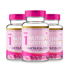 Nutrigeston1 Fertilidade Feminina Preparação para Gravidez com Metilfolato 180 Cápsulas 3 Potes