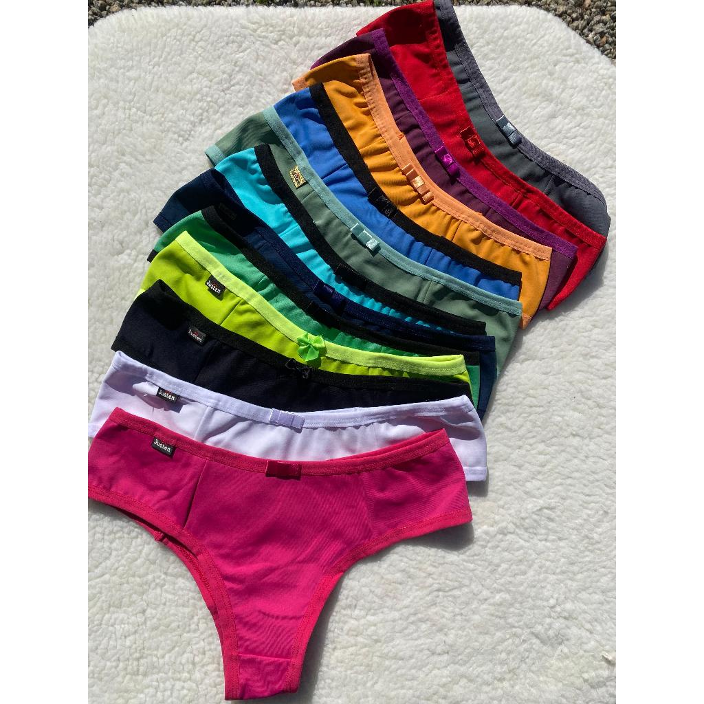 Kit 5 Tanga Básica Feminina Suplex Poliamida Proteção UV +50 em Oferta na Shopee