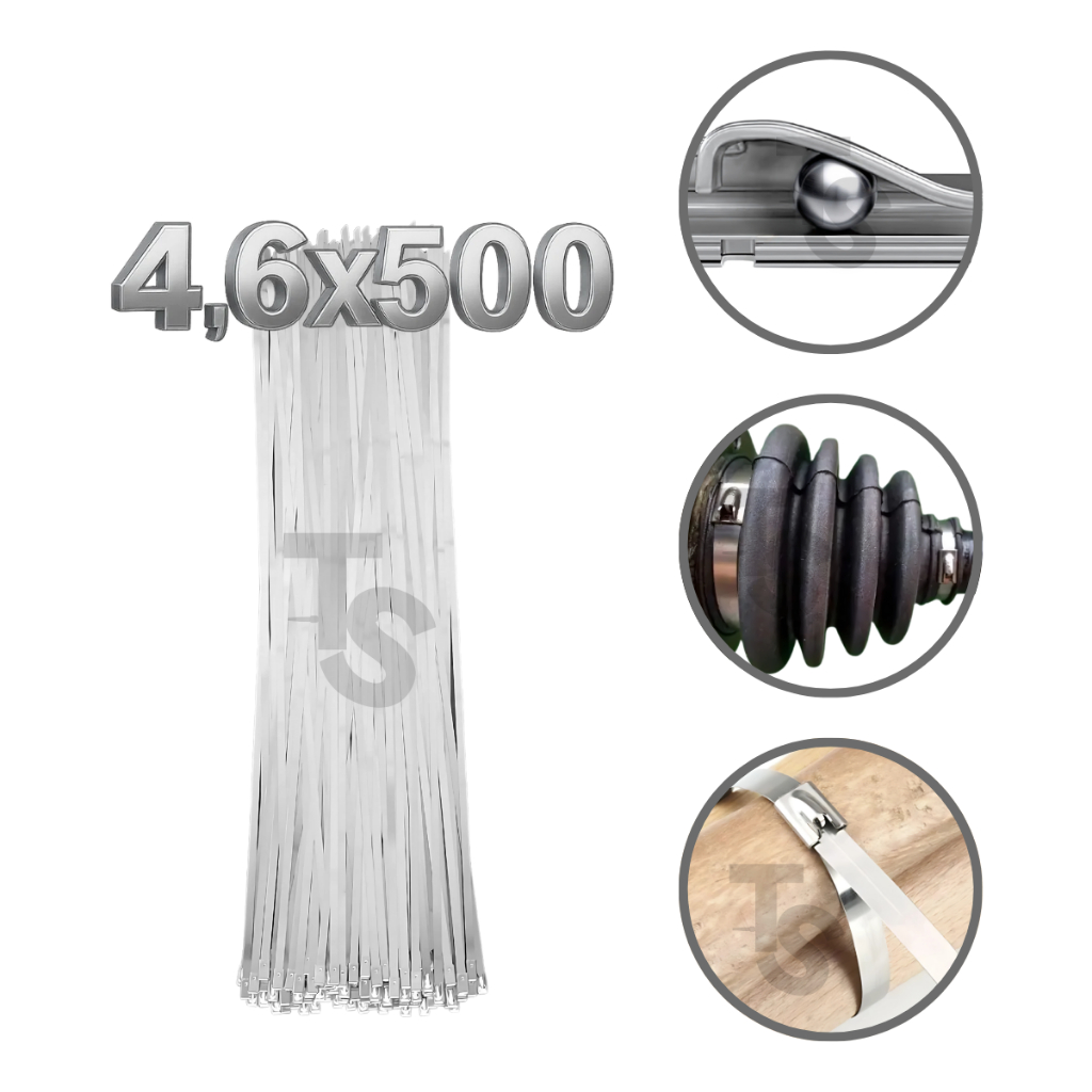 Abraçadeiras Cinta Fita Homocinética Metal Polido Zip Ziptie Lacre Presilha Fitilho Grande 4,6x500mm em Oferta na Shopee