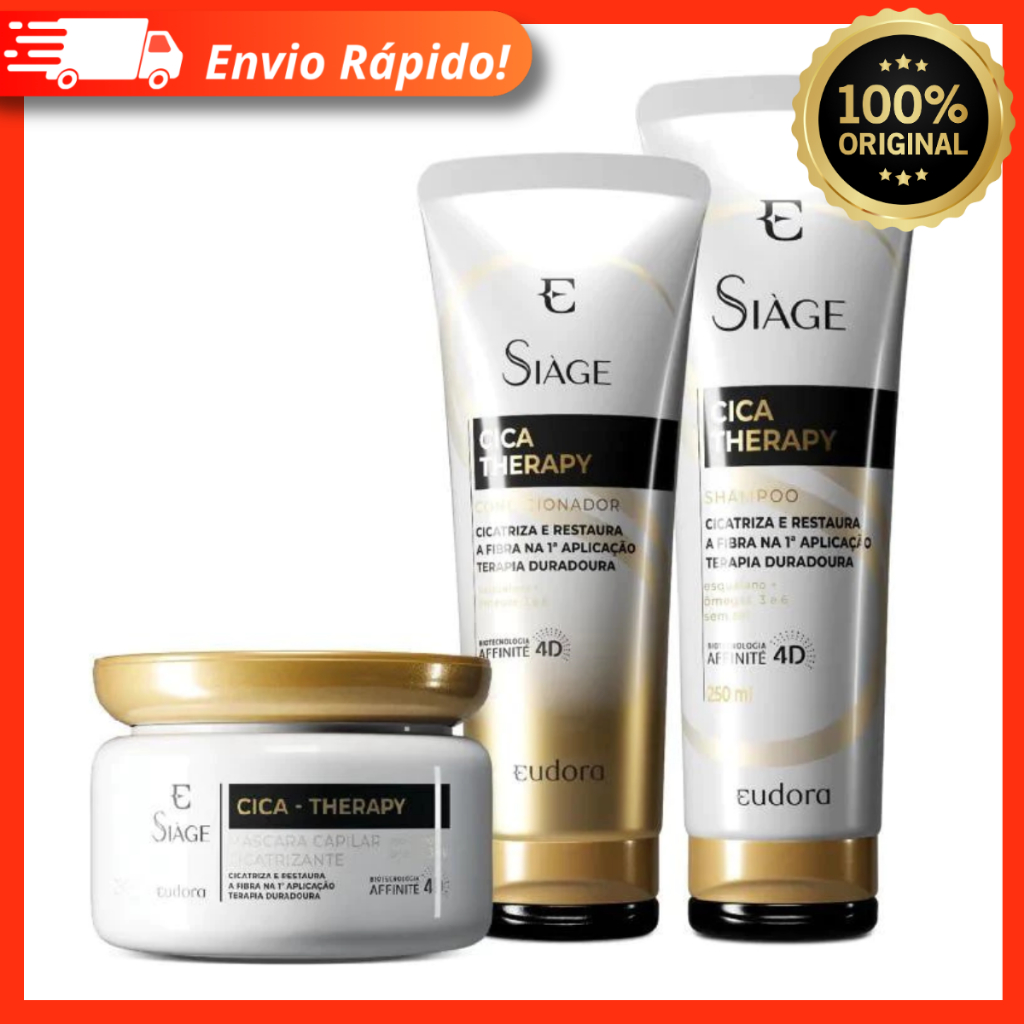 Kit Siàge Cica-Therapy: Shampoo + Condicionador + Máscara - Eudora