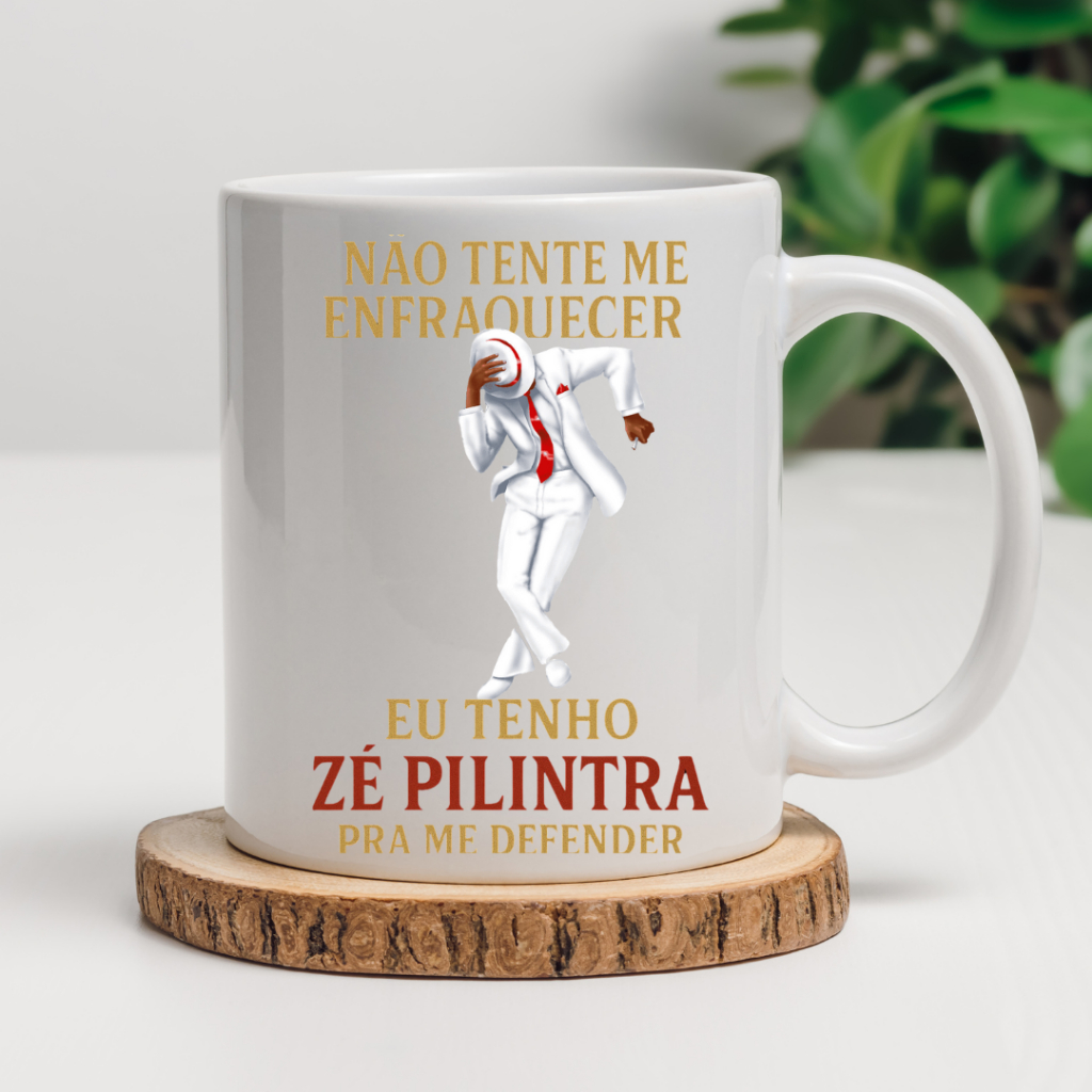 Caneca Orixá Zé Pilintra 325ml – Porcelana Branca Personalizada - Umbanda - Candomblé