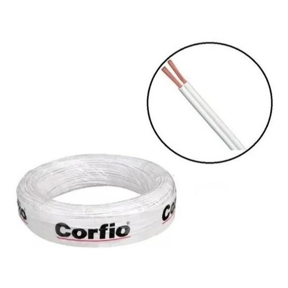 Cabo Fio Flexivel Paralelo 2x1,5mm OU 2x2,5mm Corfio AntiChama Em metro Cortado