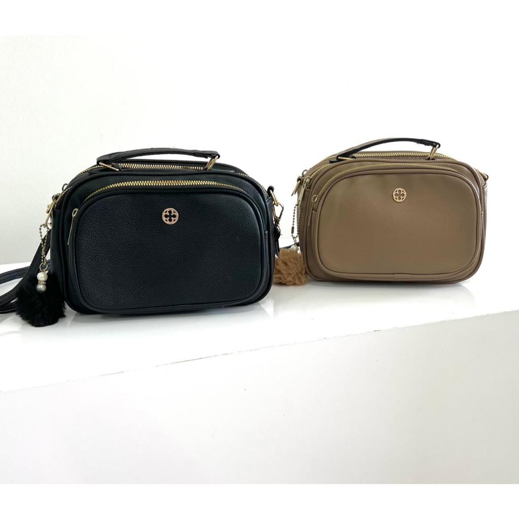 BOLSA DE OMBRO E MÃO TRANSVERSAL 3 REPARTIÇÕES COM CHAVEIRO