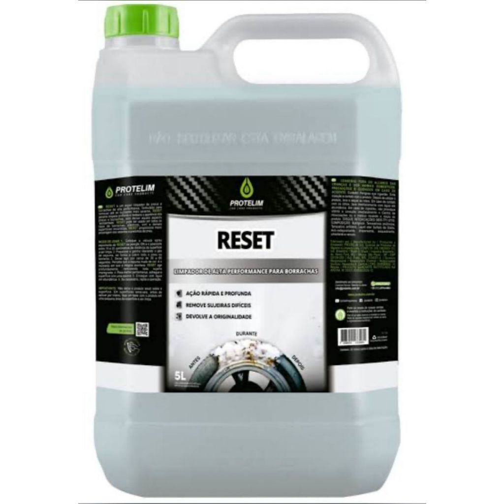Reset Limpa Pneu Borracha Plástico Automotivo 5L - Protelim