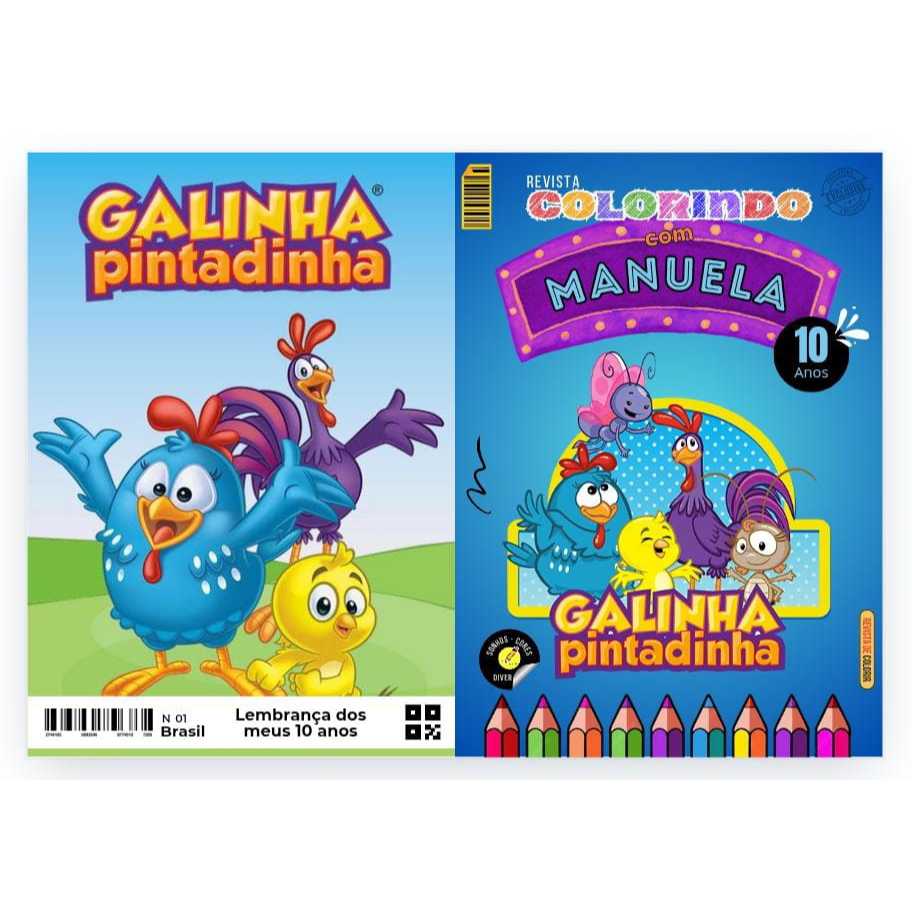20 Livrinho de Colorir Galinha Pintadinha Personalizado  com Nome e Idade Festa Infantil Aniversário