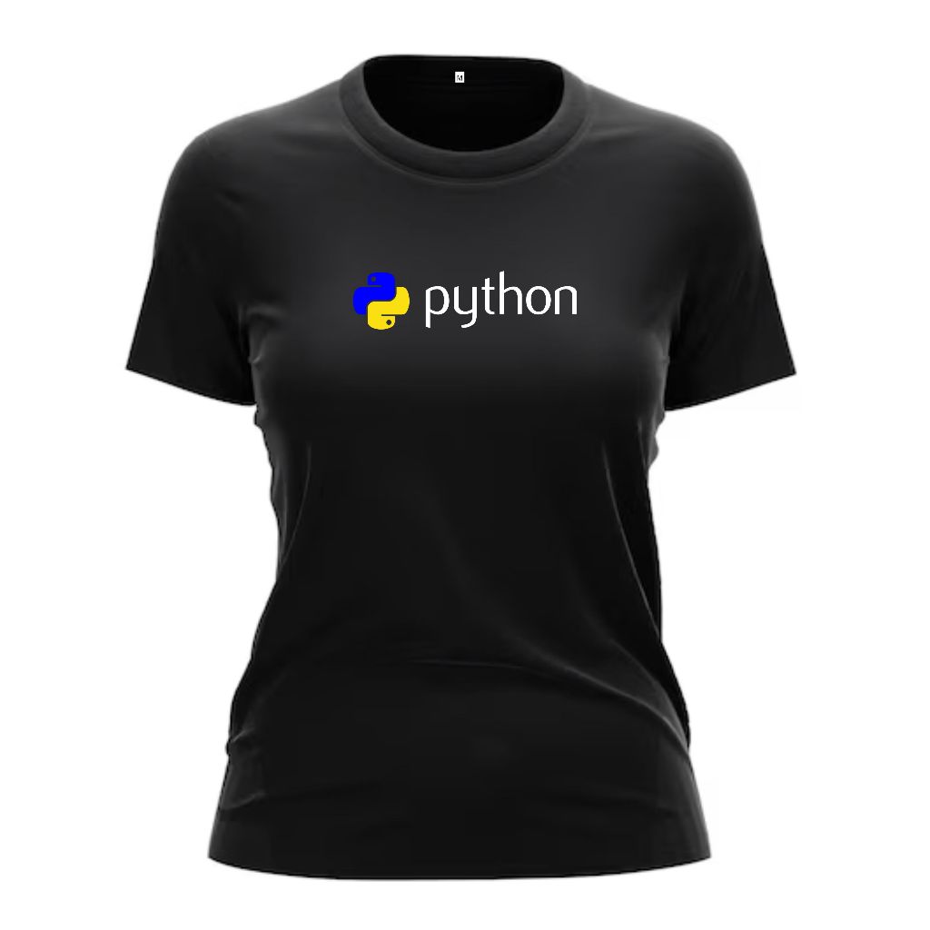 Camiseta Python Feminina Baby Look Programador Dev 100% Algodão Logotipo Bordado