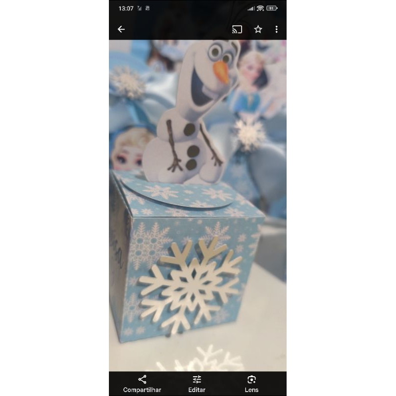 30 caixas tema Frozen