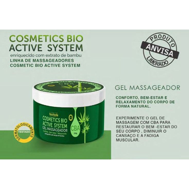 kit C/3 Gel Massageador CBA - Cosmetics Bio Active System 250g - Nutribelle