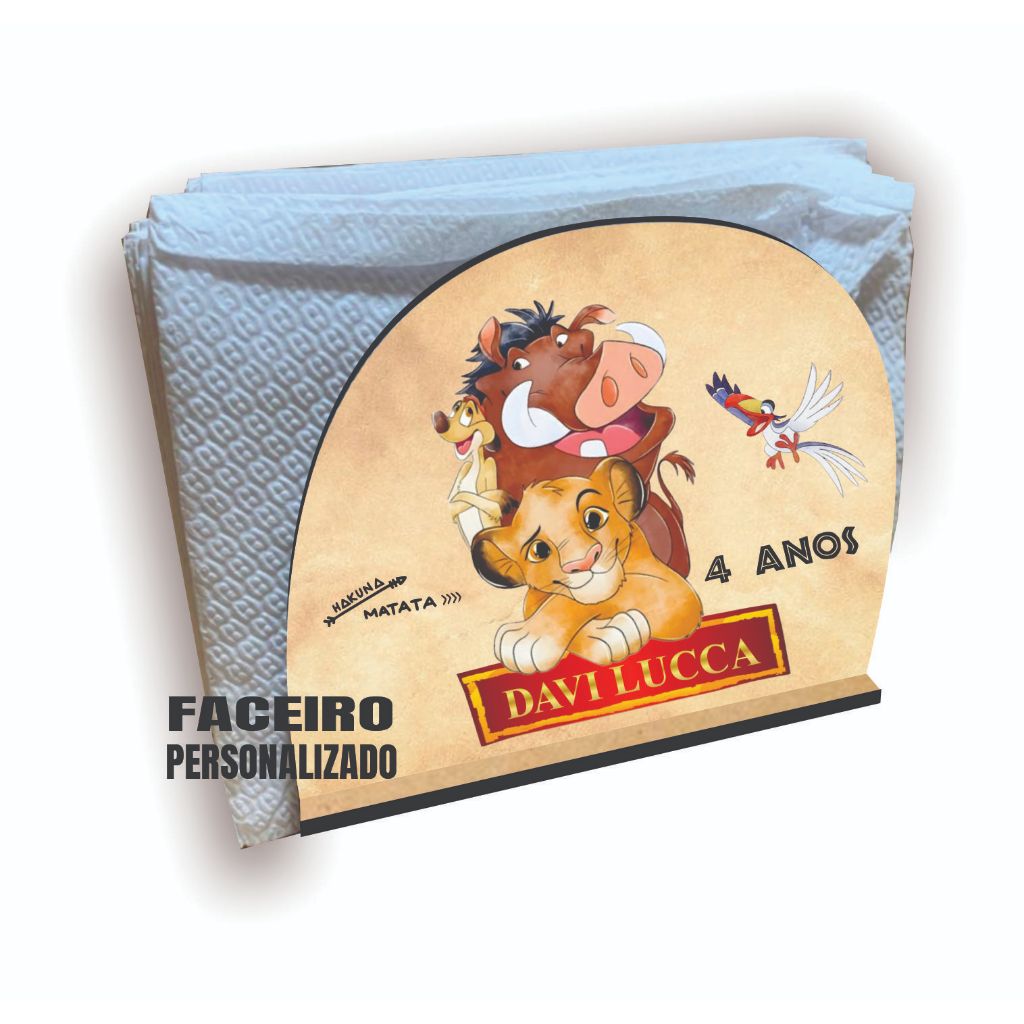 Porta Guardanapo Rei Leão em MDF - Centro de mesa Rei Leão em MDF - Lembrancinha Rei Leão - cod02