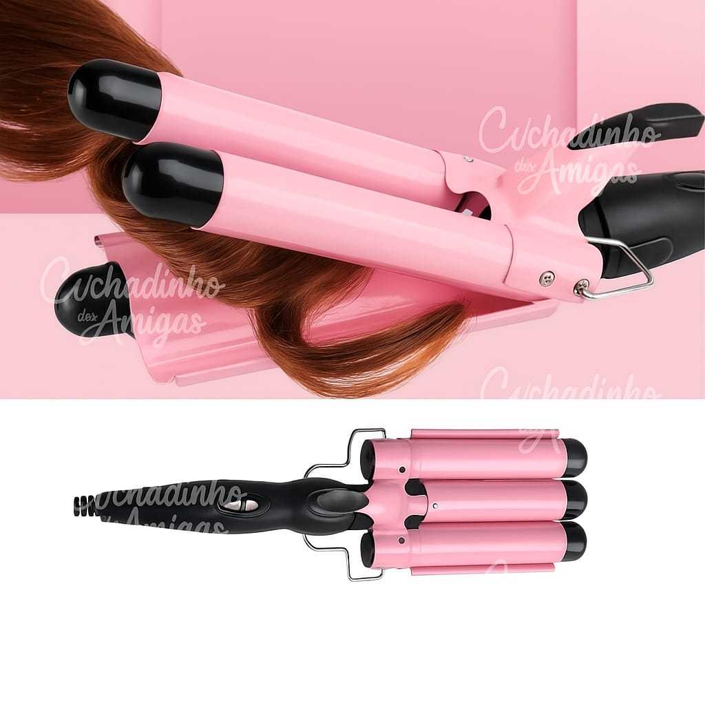 Chapinha Triondas Ondulador Formador Triplo 22mm Modelador de Cachos Onda Cabelo Cerâmica 200°C