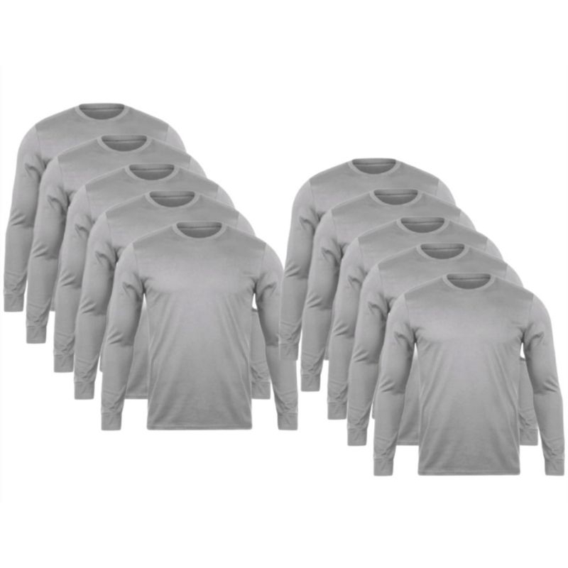 kit 10 camisa manga longa uniforme sublimação Lisa básica poliéster REF-220 em Oferta na Shopee